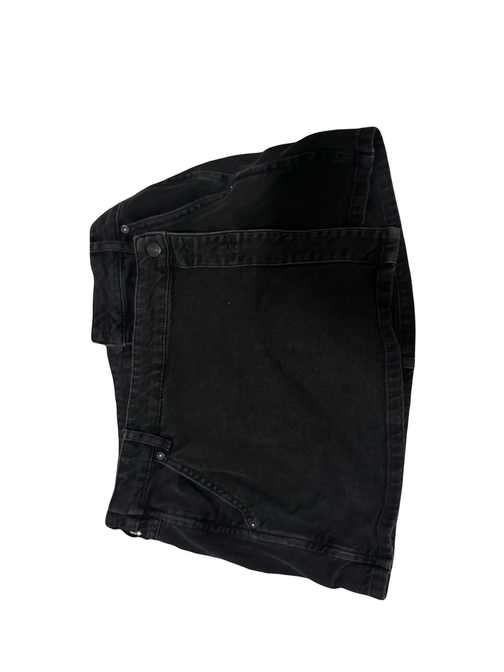 Free People Black Mini Denim Skirt
